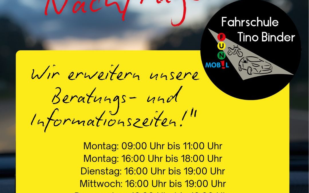 Neue Öffnungszeiten